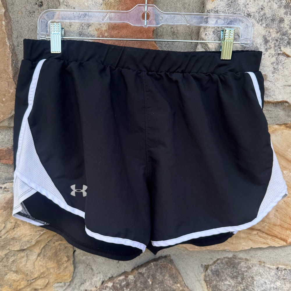 Under Armour Women's Black and White Athletic Shorts